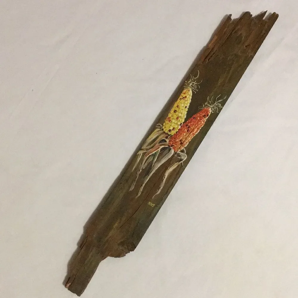 Vintage 70s painting on wood by artist R Stepp